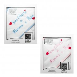 ACCAPPATOIO QUADRATO RICAMATO MAMMA E PAPA' 58/768 MIO PICCOLO