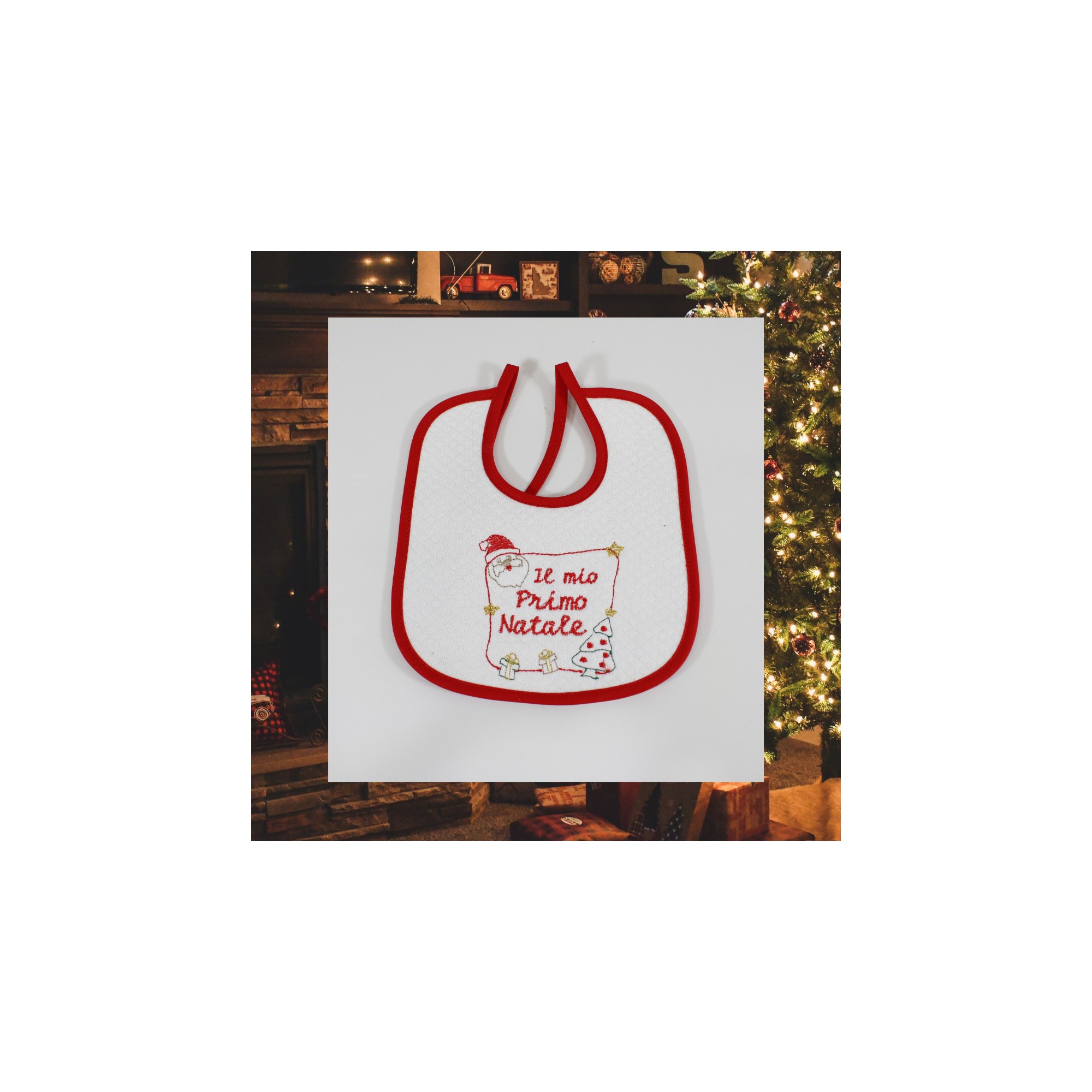 BAVETTA NATALIZIA RICAMATA MIO PICCOLO