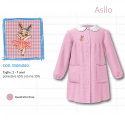 Grembiule asilo femmina quandretto rosa Siggi con ricamo