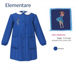 Grembiule scuola elementare femmina Siggi bluette con ricamo