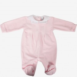 Tutina in ciniglia Klaiadi con rifiniture e colletto bianco