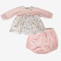 Vestina neonata Klaiadi in cotone e poliestere con dettagli