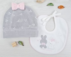 CAPPELLINO E BAVAGLINO NEONATA IN CINIGLIA 388RB MIO PICCOLO