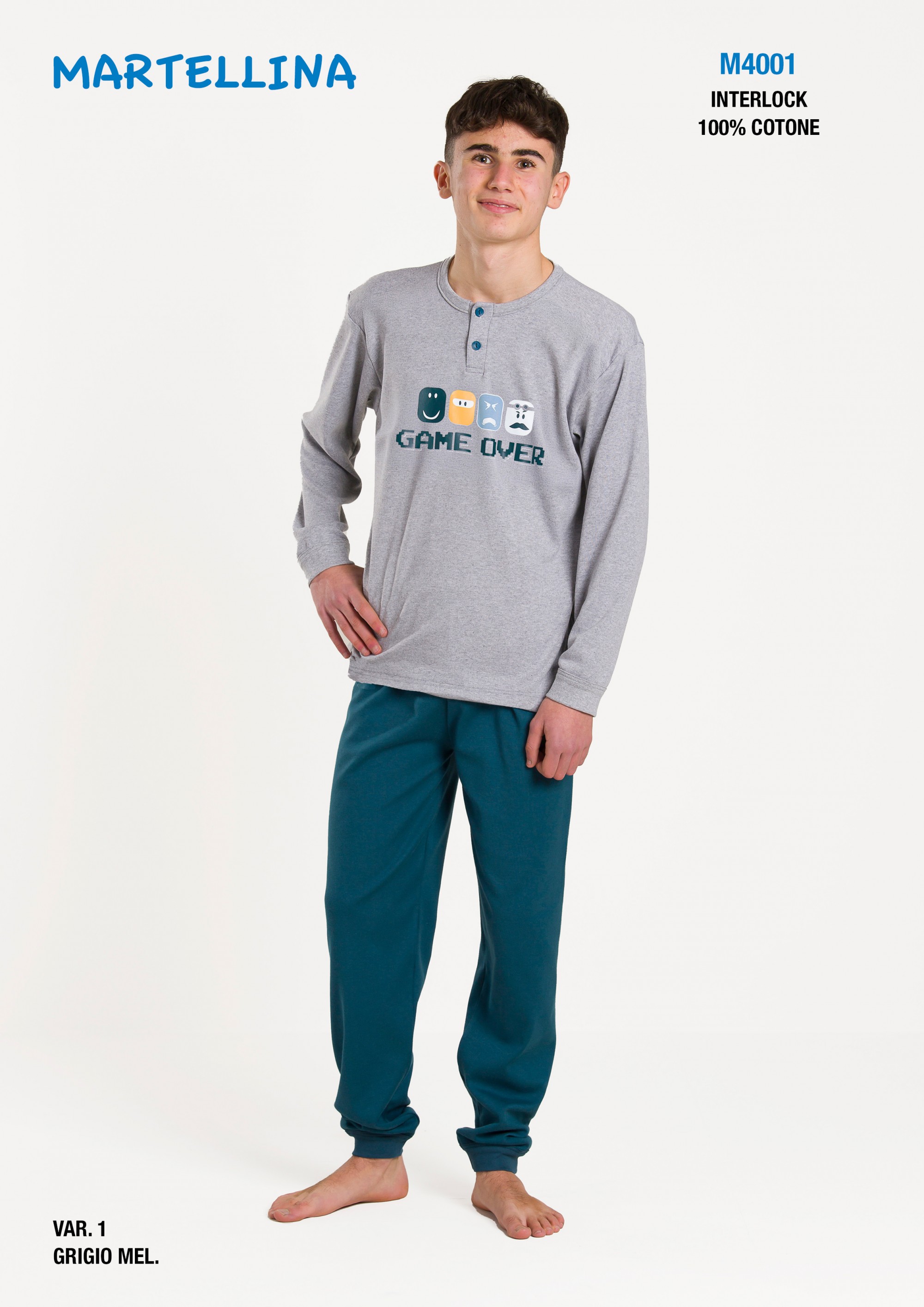 PIGIAMA RAGAZZO INTERLOCK M4001 GARY