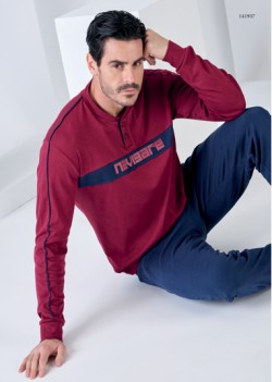 PIGIAMA UOMO LUNGO IN COTONE 141907 NAVIGARE