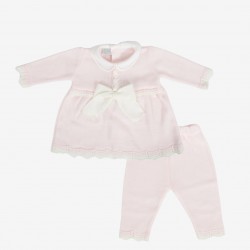 COMPLETO IN LANA PER NEONATA CUORICINO MIO 5241