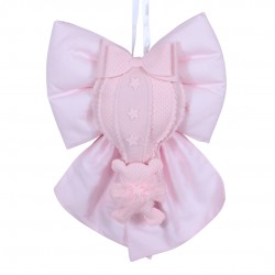 FIOCCO NASCITA PICCOLO PIQUET CON MONGOLFIERA CON FIOCCO E ORSETTO