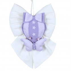 FIOCCO NASCITA PICCOLO PIQUET CON MONGOLFIERA CON FIOCCO E FARFALLA