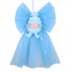 FIOCCO NASCITA GRANDE IN TULLE CON FOLLETTO