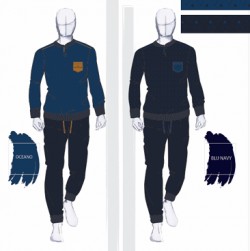 PIGIAMA UOMO LUNGO IN CALDO COTONE 141908 NAVIGARE