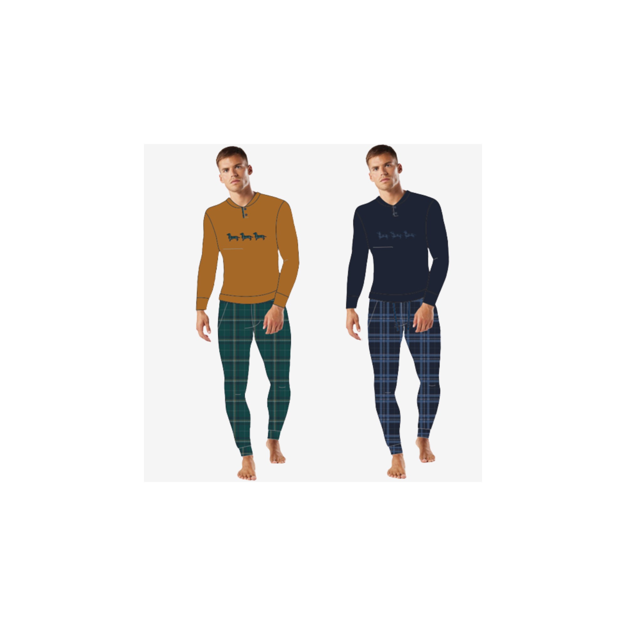 PIGIAMA UOMO INTERLOCK OU490 ORONERO