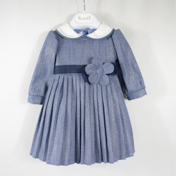 VESTITO NEONATA PLISSE CON FIORE KD25127F KLAIAIDI