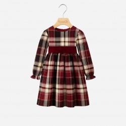 ABITO NATALIZIO TARTAN PER NEONATA KLAIADI KD11018