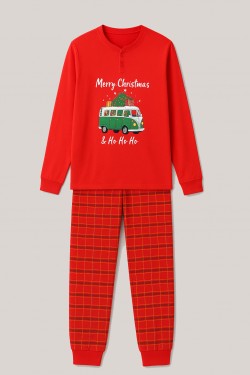 PIGIAMA NATALIZIO DONNA CALDO COTONE ORO NERO ODN503